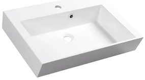 Sapho - Umývadlo na dosku ORINOKO 60x45 cm mramor/biele