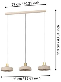 Eglo 900431 - Luster na lanku VALDIOLA 3xE27/40W/230V