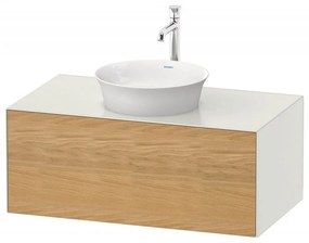 DURAVIT White Tulip závesná skrinka pod umývadlo na dosku, 1 zásuvka, 1000 x 550 x 408 mm, dub prírodný masív/biela matná, WT49760H536