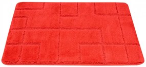 Kúpeľňový koberček Inez Red červený / geometria