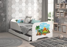 Wooden Toys Detská posteľ MIKI 140x70 DINO WORLD