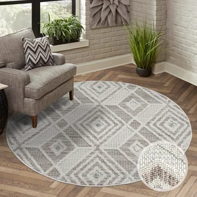 Dekorstudio Moderný okrúhly koberec LINDO 8875 - zelený Priemer koberca: 120cm