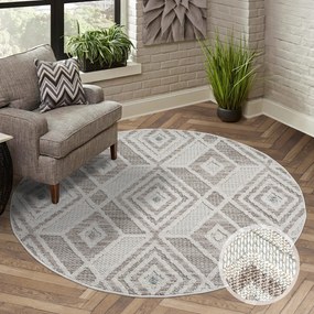 Dekorstudio Moderný okrúhly koberec LINDO 8875 - zelený Priemer koberca: 200cm