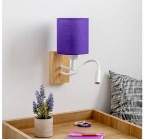 Brilagi - LED Nástenná lampa NUBILA WOOD 1xE27/25W/230V + LED/3W dub/fialová