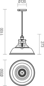 Redo 01-1003 - Luster na lanku SAVILLE 1xE27/42W/230V