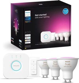 Základná sada Philips Hue WACA 3xGU10/4,2W/230V 2000-6500K + Hue Bridge a stmievací vypínač