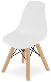 Detská stolička ZUBI - biela ( hnedé nohy)