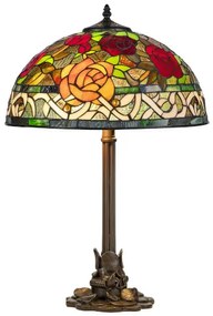 Tiffany štýl lampa Classic vitráž ROSA 501 sklíčok 61*Ø40 2*E27