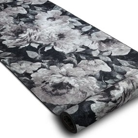 Protišmykový behúň LOTUS BOUQUET 52901 kvety sivý / béžový