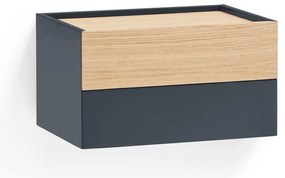 Nočný stolík v dekore duba v antracitovo-prírodnej farbe Otto – Teulat