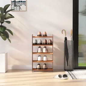 vidaXL Regál na topánky hnedý 45x24x81 cm spracované drevo-