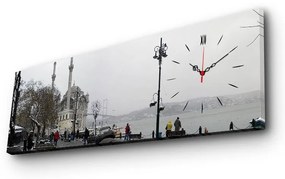 Obrazové hodiny V meste, 30 × 90 cm