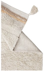 Krémový prateľný ručne tkaný bavlnený koberec 90x130 cm Bloom Natural – Lorena Canals