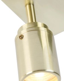 Moderné kúpeľňové bodové svietidlo mosadzné štvorcové 2-žiarovkové IP44 - Ducha