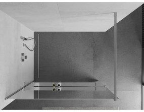 Mexen Kioto+, sprchová zástena s poličkou a držiakom na uteráky 100 x 200 cm, 8mm sklo vzor zrkadlo, chrómový profil, 800-100-121-01-50