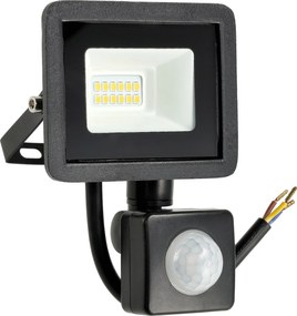 LED reflektor 10W 900lm so senzorom pohybu, súmrakový reflektor IP65