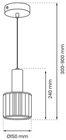 Luster na lanku CRISTAL 1xE27/60W/230V čierna