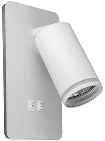 LED Nástenné bodové svietidlo PARIS 1xGU10/10W/230V + LED/6W/230V biela