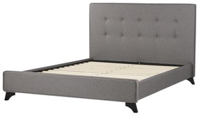 Čalúnená posteľ 140 x 200 cm sivá AMBASSADOR Beliani