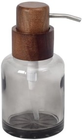 Sapho Sapho, FIGO voľne stojaci dávkovač mydla 300 ml, dymové sklo/drevo, 08387