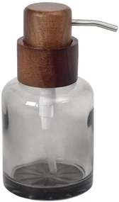 Sapho Sapho, FIGO voľne stojaci dávkovač mydla 300 ml, dymové sklo/drevo, 08387