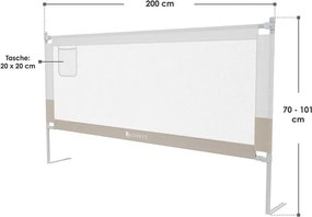 Detská ochrana postele, 200 cm, výškovo nastaviteľná