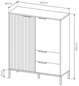 Komoda Rastafa 2D2S (dub artisan + čierna). Vlastná spoľahlivá doprava až k Vám domov. 1071378