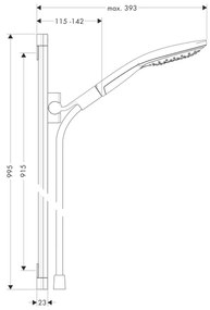 Hansgrohe Raindance Select S, sprchová súprava 150 3jet so sprchovou tyčou 90 cm, chrómová, HAN-26626000