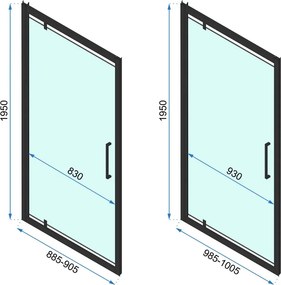 Sprchovací kút REA RAPID SWING 90/dvere x 80/zástena cm, chróm/transparent - bez vaničky