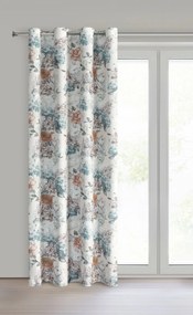 ZÁVES NA KRÚŽKOCH ANETT 140X250 CM KVETY