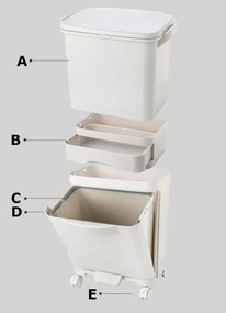 Odpadkový kôš NARDAN 42 l biely