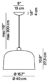 Luceplan Zile závesné tehlovočervená matná Ø 40 cm
