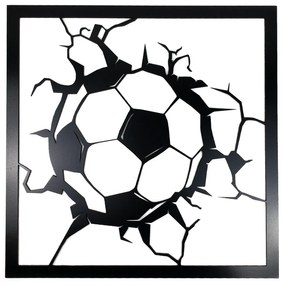 Veselá Stena Drevená nástenná dekorácia Futbalová lopta čierna
