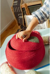 Červený látkový detský kôš na hračky ø 28x20 cm Apple – Lorena Canals