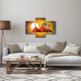 Obraz maľovaných egyptských pyramíd (90x60 cm)