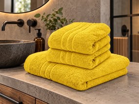 1x osuška COMFORT žltá + 2x uterák COMFORT žltý