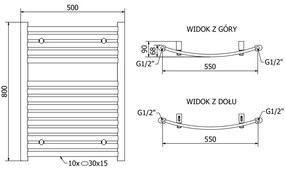 Mexen Helios, vykurovacie teleso 800 x 600 mm, 450 W, čierna, W103-0800-600-00-70