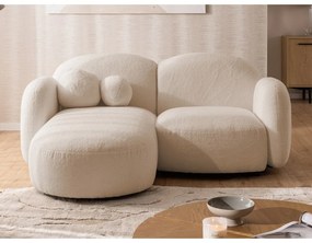 Svetlohnedá rohová pohovka z textílie buklé (ľavý roh/s leňoškou) Orbit – Ropez