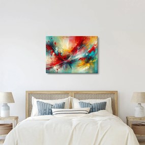 Obraz – Abstrakcia s červenou (70x50 cm)