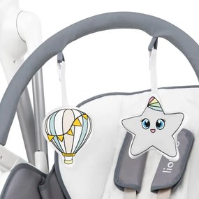 Lionelo - Detská jedálenská stolička NILES šedá 4xAA