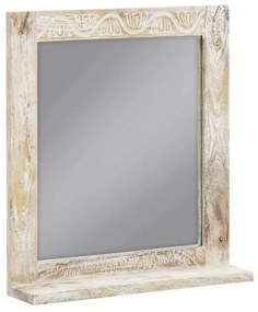 furniture-nabytek.cz - Masívne kúpeľňové zrkadlo Bitna z mangového dreva, lakované, prírodné – 65×15×70 cm