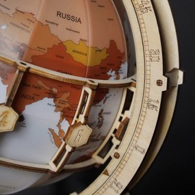 Robotime Rokr Svítící 3D dřevěné puzzle Globus 180 ks