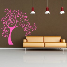 Veselá Stena Samolepka Strom v zasnení Farba: růžová, Veľkosť: 100 x 100 cm