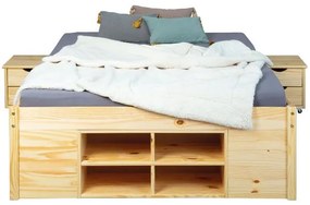 Inter Link Funkčná posteľ s 2 integrovanými nočnými stolíkmi (Claas – prírodná, 180 x 200 cm)  (100180021)