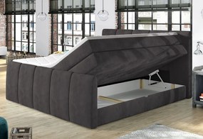 Posteľ boxspring Fresco 180x200 cm, tmavo šedá látka