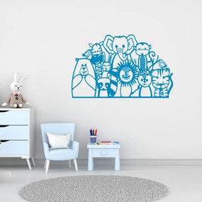 Veselá Stena Samolepka Africké zvieratká Farba: modrá, Veľkosť: 60 x 37 cm