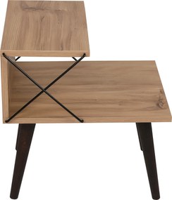 Nočný stolík KIVARO s kovovým detailom, borovica