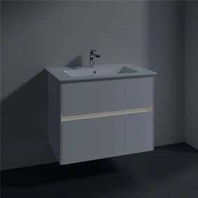 VILLEROY &amp; BOCH Collaro závesná skrinka pod umývadlo, 2 zásuvky, s LED osvetlením, 761 x 480 x 610 mm, Glossy White, C144B0DH