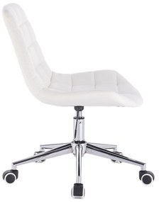 LuxuryForm DESIGN Stolička PARIS na striebornej podstave s kolieskami - biela