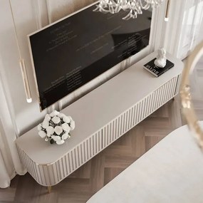 TV stolík ROMANIA na nohách 165 cm drážkovaný kašmír